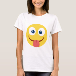 Camiseta Enfiada A Língua Emoji