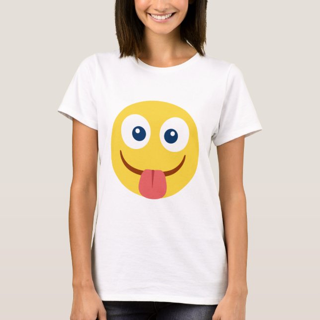 Camiseta Enfiada A Língua Emoji (Frente)