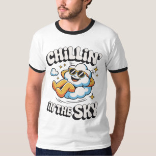 Camiseta Enfileirando no Design da Nuvem Retroativa do Céu