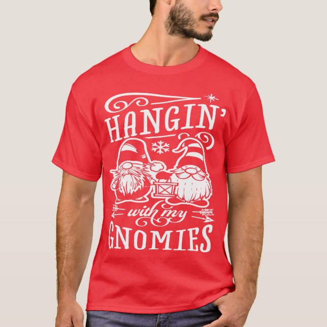 Camiseta Enforquem-se com os meus gnomos - o Natal dos Gnom (Frente)