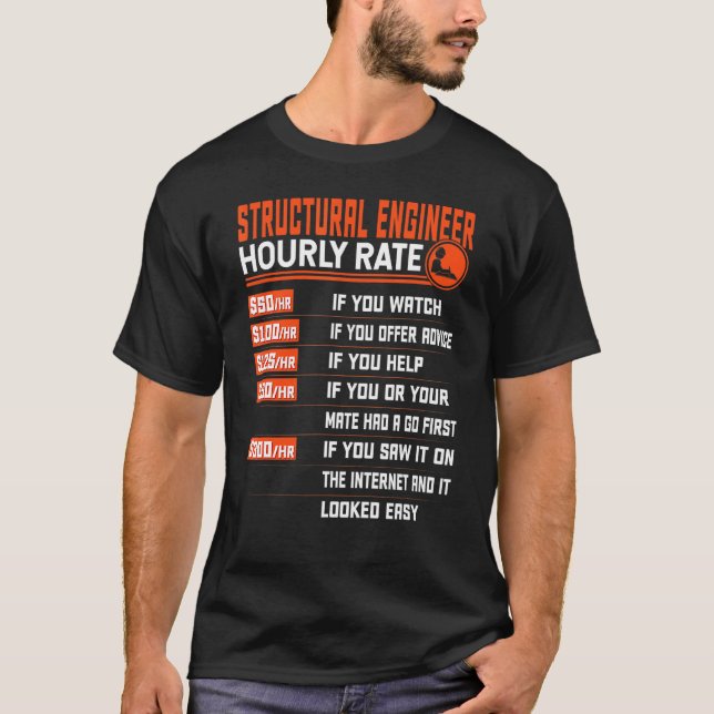 Camiseta Eng Estrutural de Taxa Horária de Engenharia Estru (Frente)