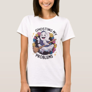 Camiseta Enganando meus problemas, Design de Fantasmas Engr