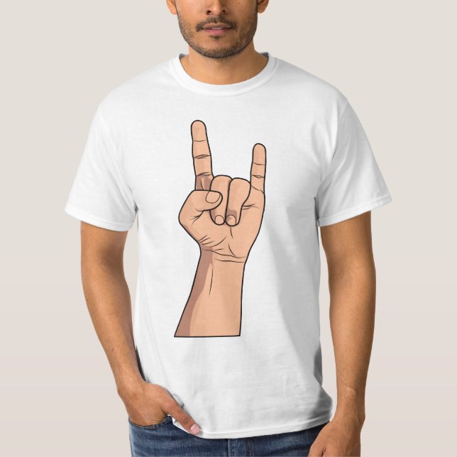 Camiseta Enganche-os gesto do sinal da mão (Frente)