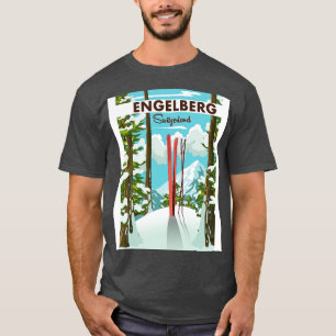 Camiseta Engelberg Suiça ski poster