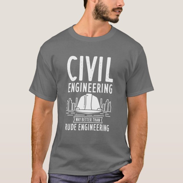 Camiseta Engenharia Civil Melhor Aniversário do Pai Engraça (Frente)