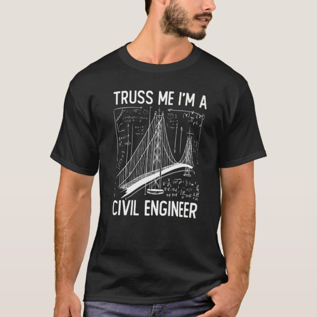 Camiseta Engenharia De Construção Me Entra Como Um Eng Civi (Frente)