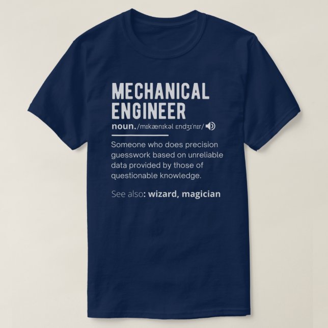 Camiseta Engenharia de definição de Engenheiros mecânicos e (Frente do Design)