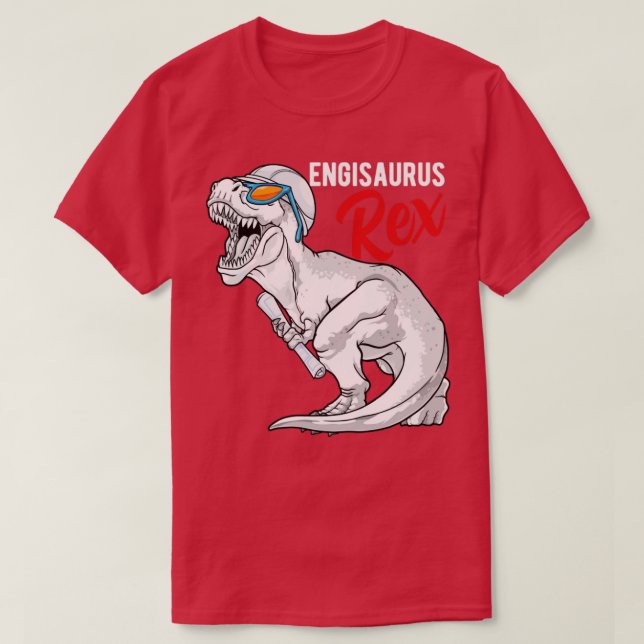 Camiseta Engenharia de Rex do Engenheiro Engisaurus Rex (Frente do Design)