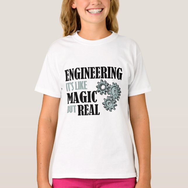 Camiseta Engenharia - É como Magia, mas Real (Frente)