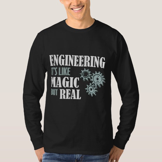 Camiseta Engenharia - É como Magia, mas Real (Frente)