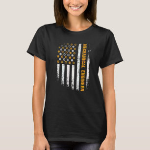Camiseta Engenharia Engrenagem Engrenagem EUA Bandeira Enge