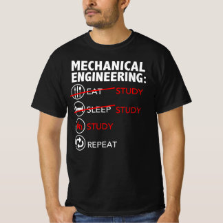 Camiseta Engenharia Mecânica Comeu Estudo do Sono Estudante