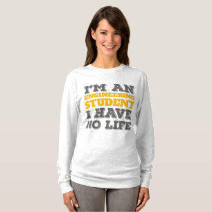 Camiseta Engenharia Sou Estudante de Engenharia Sem Vida