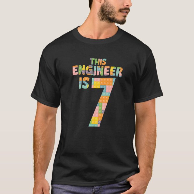 Camiseta Engenheiro 7 Anos Sétimo Nascer De Aniversário De  (Frente)