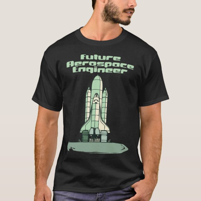 Camiseta Engenheiro Aeroespacial do Futuro Verde Para Crian (Frente)
