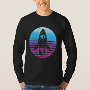 Camiseta Engenheiro Aeroespacial Pôr do Sol Retro Espaço Ae