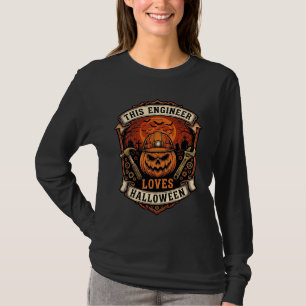 Camiseta Engenheiro Ama Abóbora de Halloween Capacete Marte