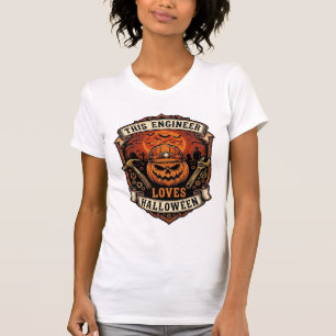 Camiseta Engenheiro Ama Abóbora de Halloween Capacete Marte