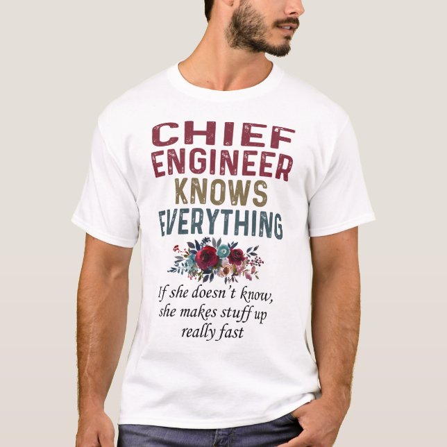 Camiseta Engenheiro Chefe sabe tudo (Frente)