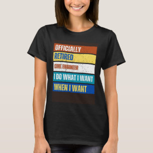 Camiseta Engenheiro Civil Aposentado Aposentadoria Engenhei
