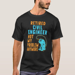 Camiseta Engenheiro Civil Aposentado Pescando Aposentadori