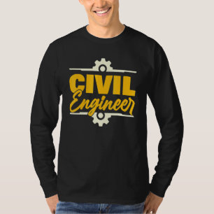 Camiseta Engenheiro Civil Clássico Design Retro Vintage Hom