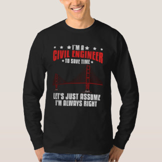 Camiseta Engenheiro Civil Construtor de Pontes Estudante de