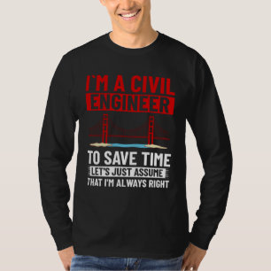 Camiseta Engenheiro Civil Construtor de Pontes Estudante de