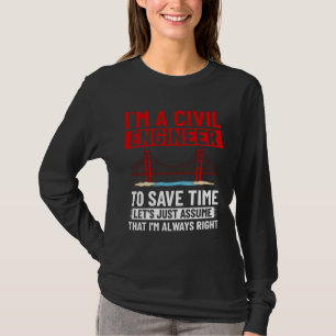 Camiseta Engenheiro Civil Construtor de Pontes Estudante de