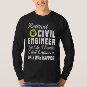 Camiseta Engenheiro Civil de Engenharia Civil Aposentado