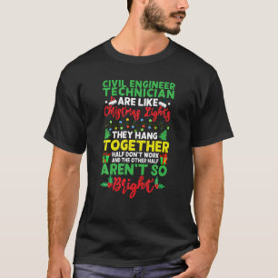Camiseta Engenheiro Civil de Natal Light Hol Xmas