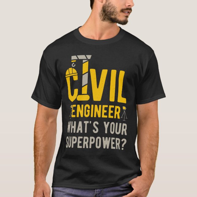Camiseta Engenheiro Civil Engraçado (Frente)