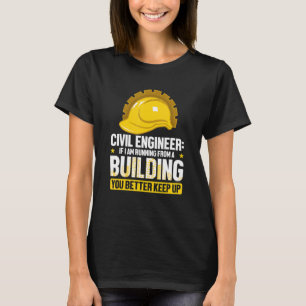 Camiseta Engenheiro Civil Engraçado Se Eu Estiver Correndo