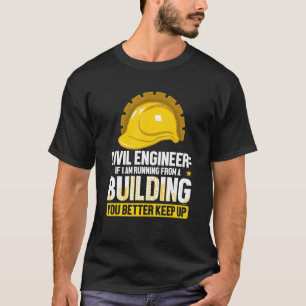 Camiseta Engenheiro Civil Engraçado Se Eu Estiver Correndo