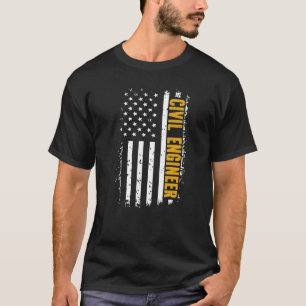 Camiseta Engenheiro civil orgulhoso dos EUA - Sinalizador d