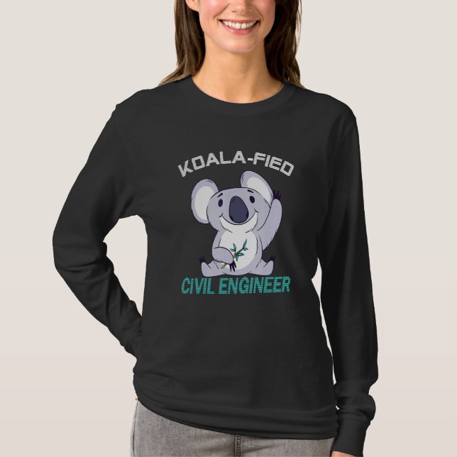 Camiseta Engenheiro Civil Qualificado de Engenharia Koalafi (Frente)