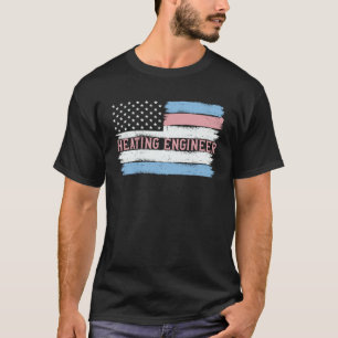 Camiseta Engenheiro de Aquecimento Patriótico Bandeira dos