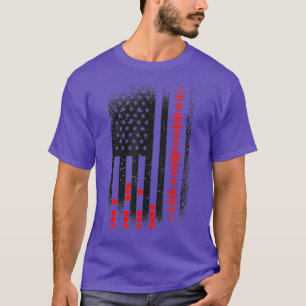 Camiseta Engenheiro de áudio American Flag USA Design para