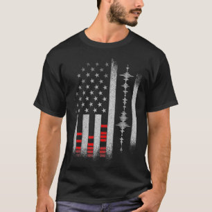 Camiseta Engenheiro de áudio Studio EUA Sinalizador Cara d