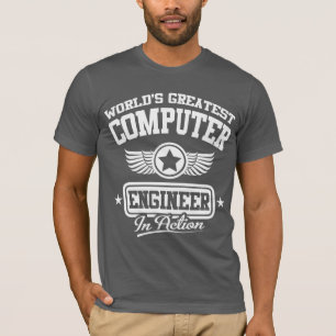 Camiseta Engenheiro de computador do mundo o grande na aç