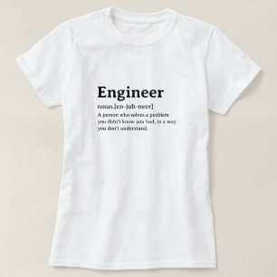 Camiseta Engenheiro de Definição de Dicionário Engraçado