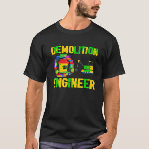 Camiseta Engenheiro de Demolição - Tijolos de Construção