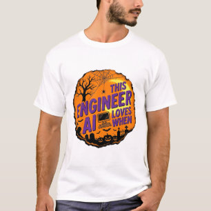 Camiseta Engenheiro de Halloween Ama Design de Vetor Vintag