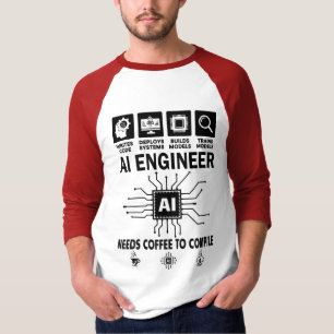 Camiseta Engenheiro de IA engraçado Inteligência artificial