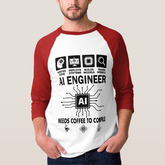 Camiseta Engenheiro de IA engraçado Inteligência artificial (Frente)