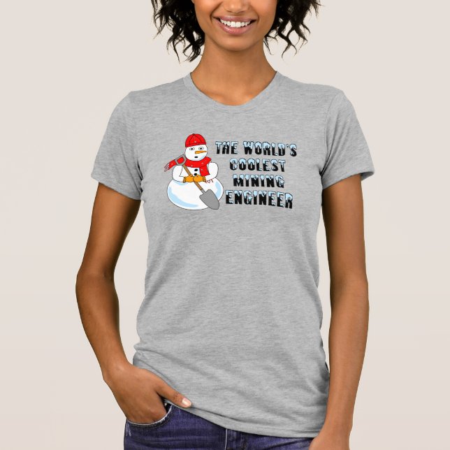 Camiseta Engenheiro de Mineração Mais Legal Snowman (Frente)