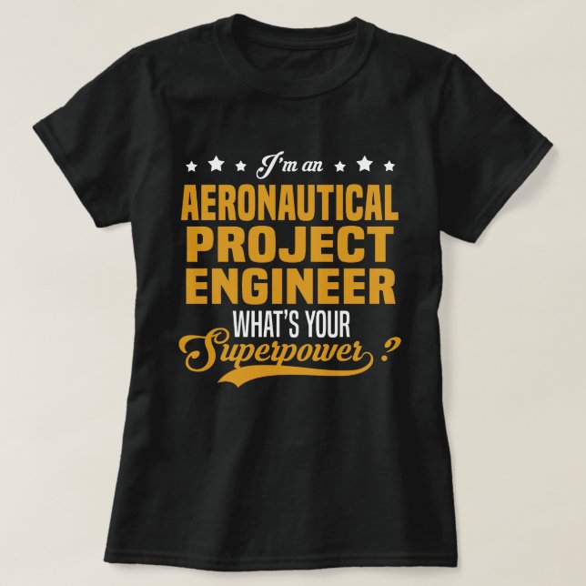 Camiseta Engenheiro de Projeto Aeronáutico (Frente do Design)