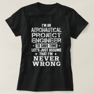 Camiseta Engenheiro de Projeto Aeronáutico