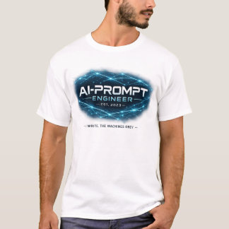 Camiseta Engenheiro de Prompt de IA Est. 2023 Humor de Trab
