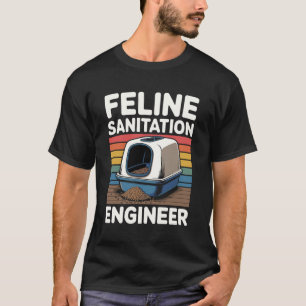 Camiseta Engenheiro de Saneamento Felino Caixa de Areia Ama